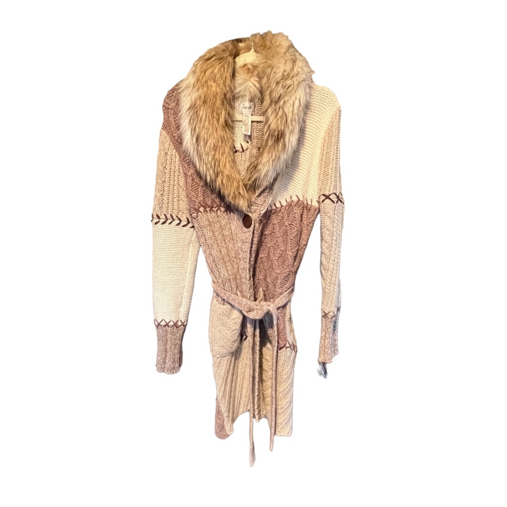 Chico’s Wool Rabbit Hair Cotton Cashmere Blend Heavy Cardigan Sweater Sz…